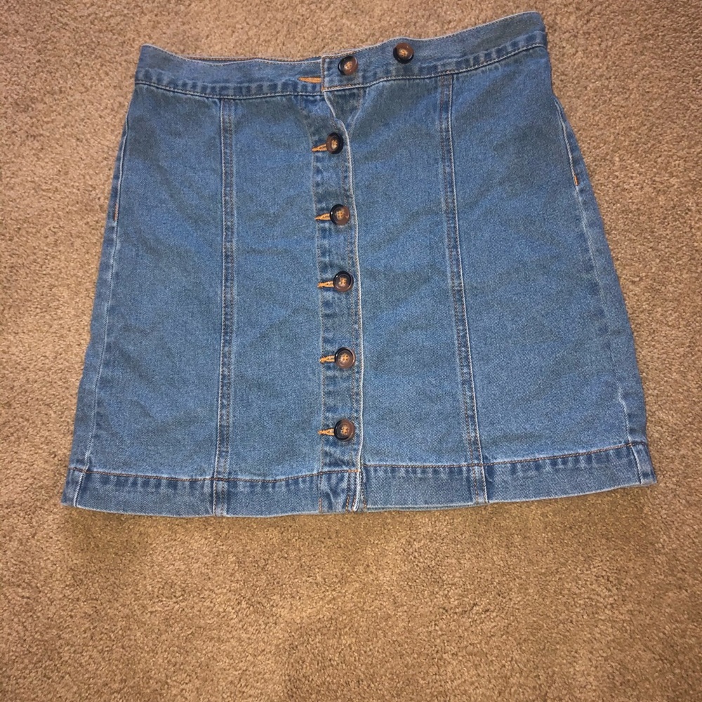 Forever 21 button up jean skirt